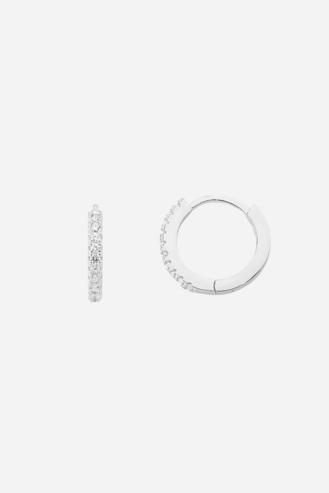 Brinco Argola Clara Cravejado Microzirconias P Prata 925 - comprar online