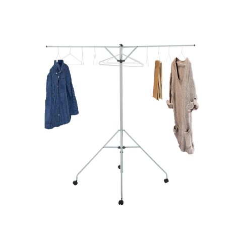 Varal De Chão Dobrável C/ Rodízios C/ 10 Cabides Lavanderia - comprar online