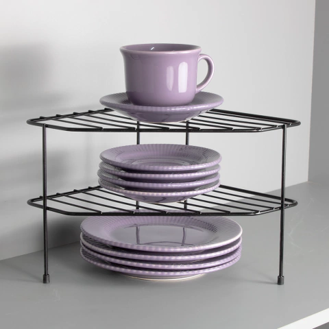 Prateleira Organizadora Canto Armário Cozinha Preto Branco - comprar online