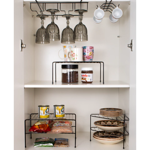 Kit 5 Peças Prateleiras Organizadora Armário Preto Branco - comprar online