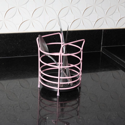 Escorredor Porta Talher Organizador Redondo Aço - comprar online