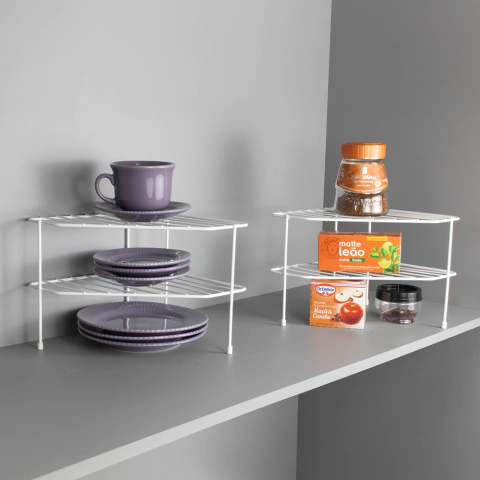 Kit Organizador de Canto Armário 2 Unid Cozinha Prateleiras - comprar online
