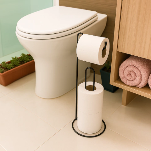 Porta Suporte Papel Higienico De Chão 4 Rolos - comprar online