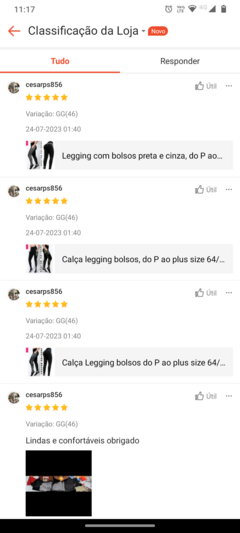 Legging bolsos do P ao Plus(64/66),cintura alta. - Sebasttian-Roupas Femininas