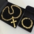 Kit Corrente e Pulseira Peruana (10mm, 60cm, 21cm) Banhado Ouro + Pingente De Brinde
