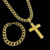 Kit Corrente e Pulseira 1 Por 1 Grumet Boleado 10mm + Pingente de Brinde Banhado Ouro