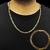 Corrente e Pulseira Elo 3x1 (4mm) 60cm ou 70cm - BANHADA A OURO - Dejoias18K