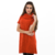 Vestido Mousse Gola Alta Terracota M