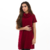 Vestido Mousse Gola Alta Vinho M