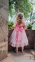 Vestido Infantil Barbie Princesa Rosa Com Tiara Luxo