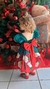 Vestido Infantil Verde Florido Com Cinto Pérolas Natal Festas na internet