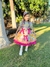 Vestido Infantil Junino Xadrez Colorido Girassol