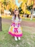 Vestido Infantil Junino Xadrez Colorido Girassol na internet