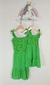 Vestido Infantil Verde Bandeira Bordado na internet
