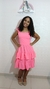 Vestido Infantil Rosa Neon Saia Babados - comprar online