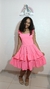 Vestido Infantil Rosa Neon Saia Babados
