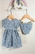 Vestido Infantil Azul Estampado Margaridas - loja online