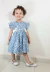 Vestido Infantil Azul Estampado Margaridas - loja online