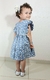 Vestido Infantil Azul Estampado Margaridas