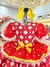 Vestido Infantil Junino Caipira Vermelho Estampas Corações na internet