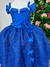 Imagem do Vestido Infantil Longo Azul Royal Dama Florista Manga Princesa