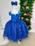 Vestido Infantil Longo Azul Royal Dama Florista Manga Princesa - comprar online