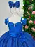 Vestido Infantil Longo Azul Royal Dama Florista Manga Princesa na internet