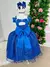 Vestido Infantil Longo Azul Royal Dama Florista Manga Princesa - Bebê Unicórnio Loja Infantil