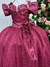 Vestido Infantil Longo Marsala Dama Florista Manga Princesa - Bebê Unicórnio Loja Infantil