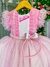 Vestido Infantil Barbie Princesa Rosa Com Tiara Luxo na internet