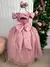 Vestido Infantil Longo Rosé Dama Florista Manga Princesa - loja online