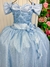 Vestido Infantil Longo Azul Bebê Dama Florista Manga Princesa - Bebê Unicórnio Loja Infantil