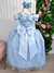 Vestido Infantil Longo Azul Bebê Dama Florista Manga Princesa - loja online
