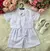 Conjunto Bebê Menino Short e Colete Branco Batizado Bordado Âncora