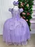 Vestido Infantil Longo Lilás Busto Rendado Apliques de Borboletas - comprar online