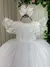 Vestido Baby Branco Busto Aplique Flores na internet