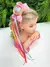 Tiara Infantil Junina Xadrez Rosa com Laço e Chapeuzinho - comprar online