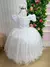Vestido Infantil Branco Busto Strass Saia Babadinho - Bebê Unicórnio Loja Infantil