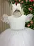 Vestido Baby Branco Busto Tule Cinto Strass na internet