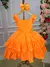 Vestido Infantil Laranja Neon Saia Babados - R$99,90 (pedido pelo WhatsApp) - loja online