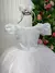 Vestido Infantil Branco Busto Strass Saia Babadinho - loja online