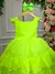 Vestido Infantil Verde Neon Saia Babados - loja online