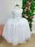 Imagem do Vestido Infantil Longo Branco Dama Cinto Aplique Flores