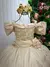 Vestido Infantil Longo Dourado Dama Florista Manga Princesa - Bebê Unicórnio Loja Infantil