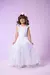 Vestido Infantil Longo Branco Dama Manga Laços Tule - comprar online