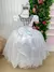 Imagem do Vestido Infantil Branco Busto Strass Saia Babadinho