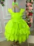 Imagem do Vestido Infantil Verde Neon Saia Babados