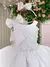 Vestido Infantil Branco Busto Bordado Aplique Flor Laço Daminha na internet
