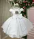 Vestido Infantil Branco Busto Nervura Manga Drapeada Daminha - Bebê Unicórnio Loja Infantil