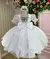 Vestido Infantil Branco Renda Tule Glitter Luxo Daminha na internet
